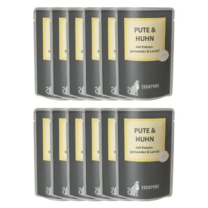 Escapure Nassfutter Pouch Pute & Huhn, 12 x 100 g