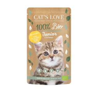 Cat’s Love Nassfutter BIO Junior Geflügel, 100 g