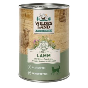 Wildes Land Nassfutter Lamm mit Reis, Zucchini und Wildkräutern 400 g