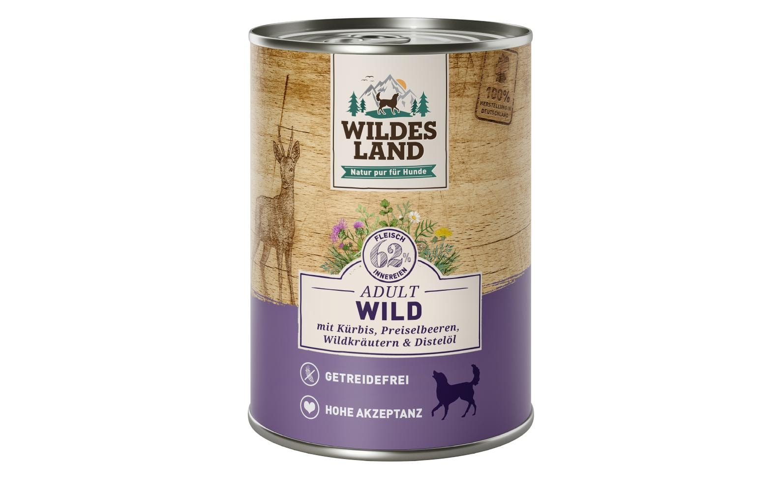 Wildes Land Nassfutter Wild mit Kürbis und Preiselbeeren 400 g