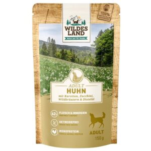 Wildes Land Nassfutter Huhn mit Karotten, Zucchini & Wildkräutern 8x150g