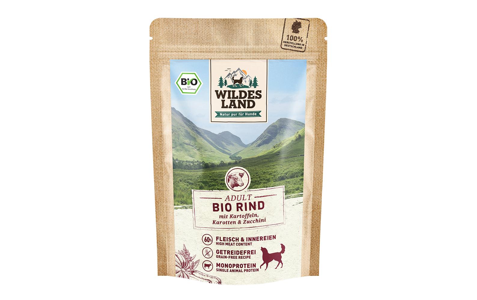 Wildes Land Nassfutter Rind mit Kartoffeln, Karotten & Zucchini 10x125g