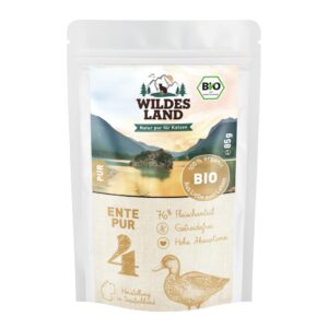 Wildes Land Nassfutter Adult BIO Ente PUR m. Lachsöl 12 x 85 g