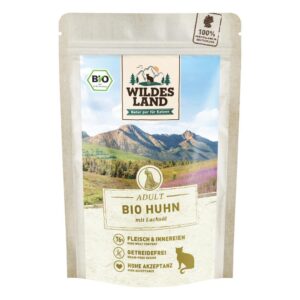 Wildes Land Nassfutter Adult BIO Huhn PUR m. Lachsöl 12 x 85 g