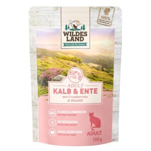 Wildes Land Nassfutter Adult Kalb & Ente 12 x 100 g
