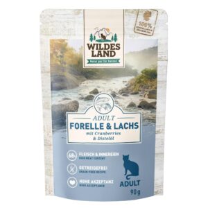 Wildes Land Nassfutter Adult Forelle & Lachs 90 g