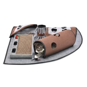 CanadianCat Katzen-Spielzeug Activity Teppich Calvin, 90 x 90 x 20 cm