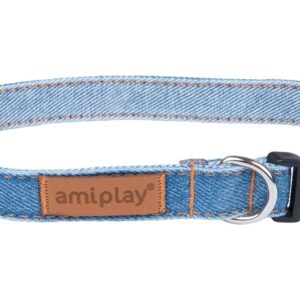 amiplay Halsband Denim, Hellblau