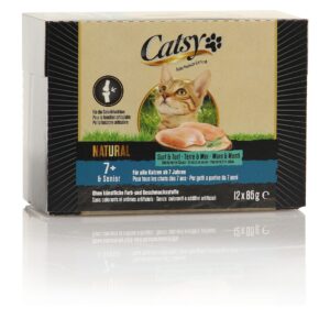 Catsy Nassfutter 7+ Cat Pouch Surf & Turf, 12 x 85 g