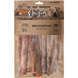 DeliBest Kausnack Origin Rind-Fleischsticks 200 g, Schweizer Fleisch
