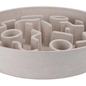 District 70 Bambusnapf Bamboo Dog Slow Feeder Ø 28 cm, Creme-Weiss