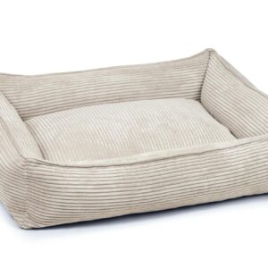 Designed by Lotte Hunde-Bett Ribbed Hellgrau 95x80x23cm