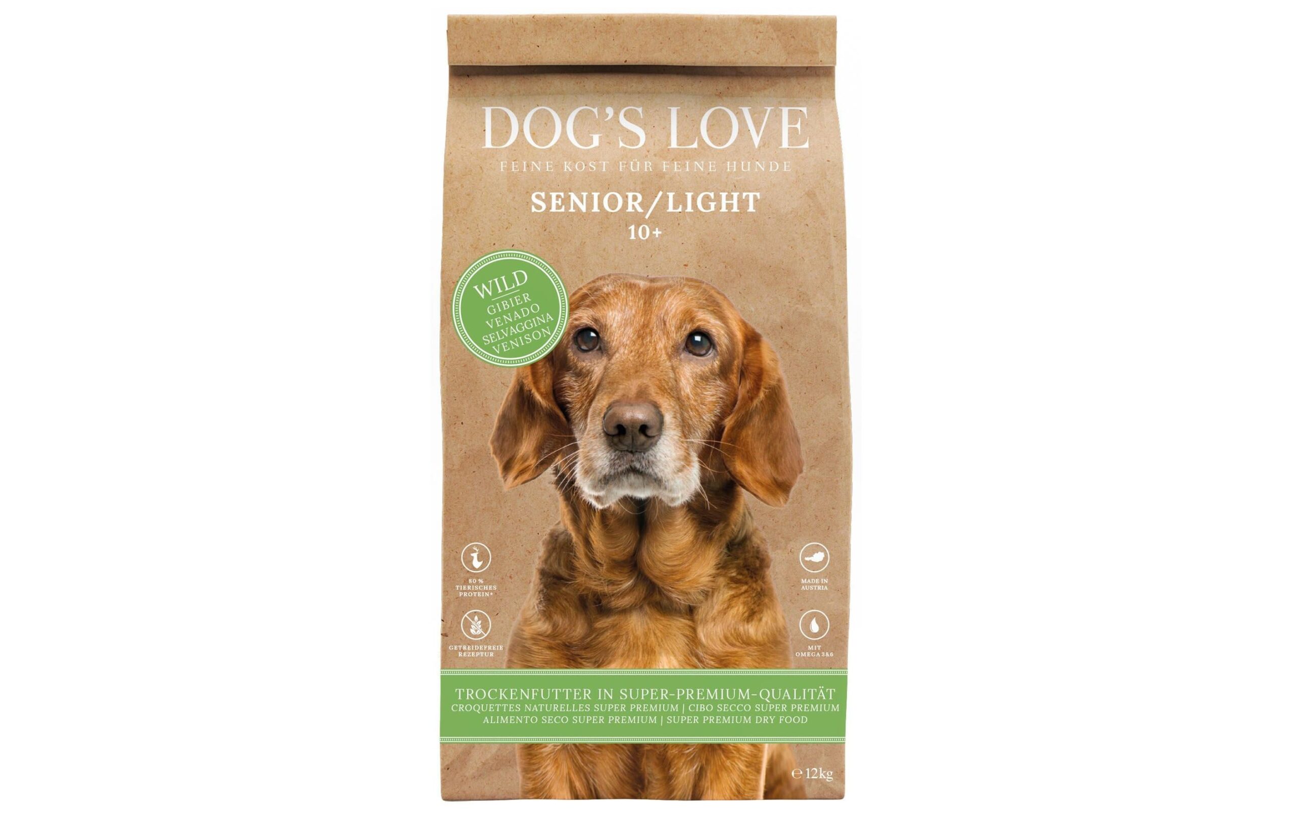 Dog's Love Trockenfutter Senior Light Wild, 12 kg