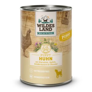Wildes Land Nassfutter Dog Puppy Huhn mit Karotte und Apfel 400 g