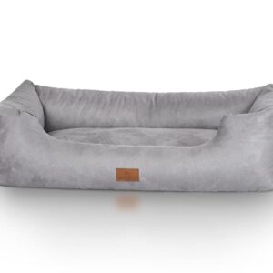 Knuffelwuff Hunde-Bett Dreamline Velour XL, 105 x 75 cm, Grau