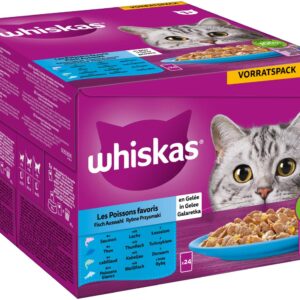 Whiskas Nassfutter Fisch Auswahl in Gelee 1+, 24 x 85 g