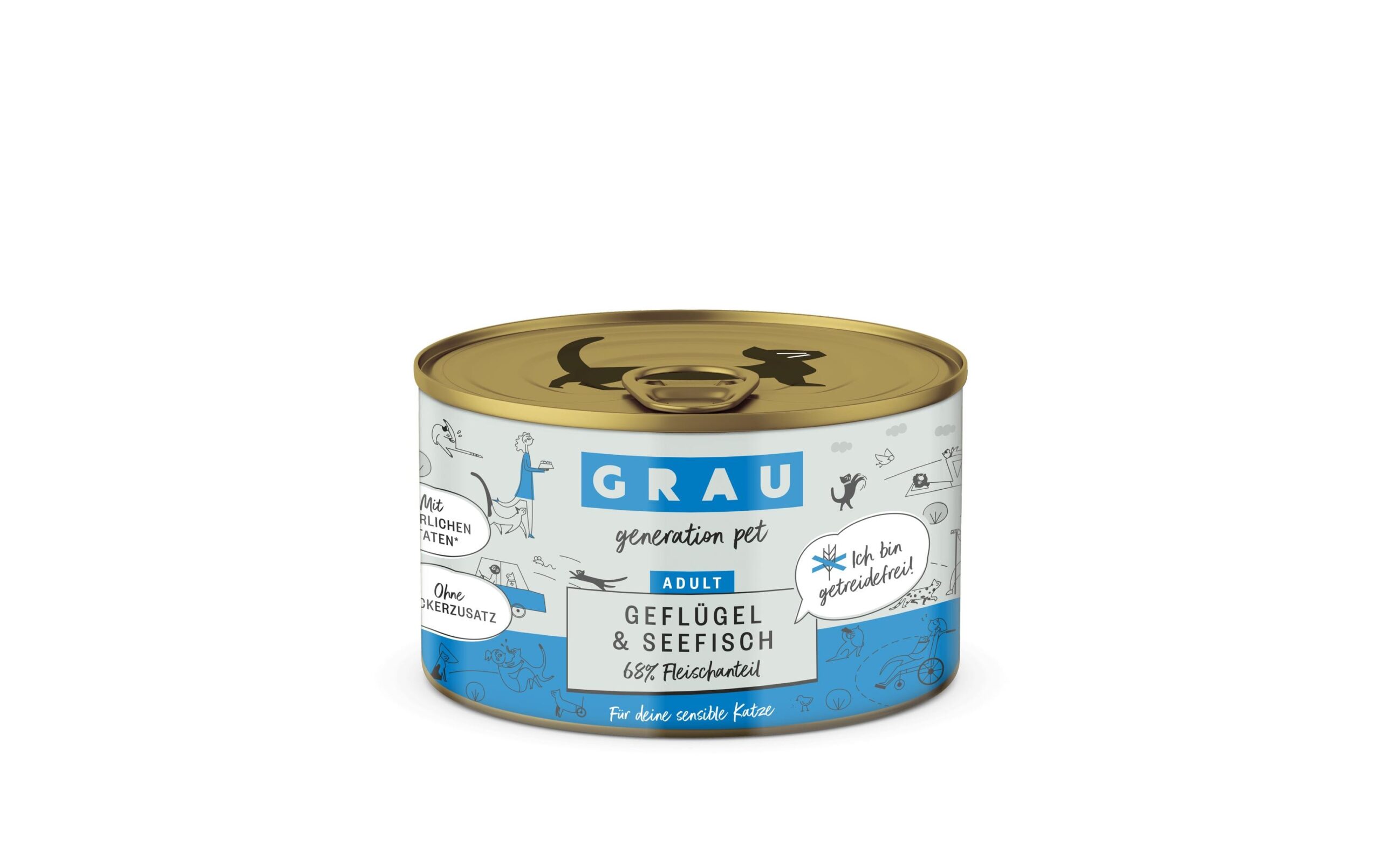 Grau Nassfutter Geflügel und Seefisch 200 g