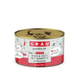 Grau Nassfutter Kitten Rind, Pute und Karotte 200 g