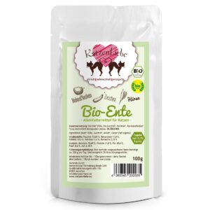 KatzenLiebe Nassfutter Bio-Ente mit Bio-Zucchini, 100 g