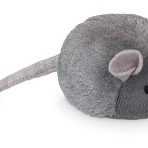 Nobby Katzen-Spielzeug Maus mit Stimme, 15 cm, Grau