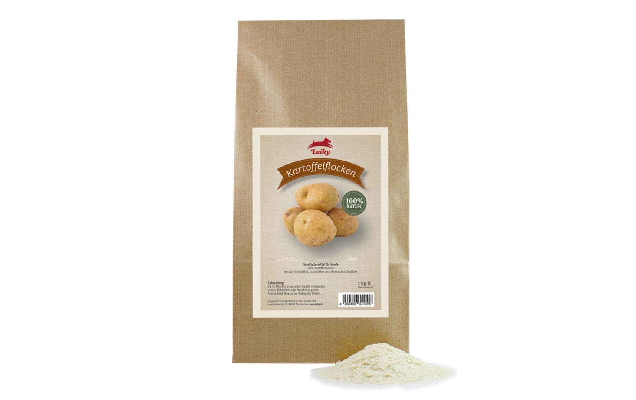Leiky Hunde-Nahrungsergänzung Kartoffelflocken, 1 kg