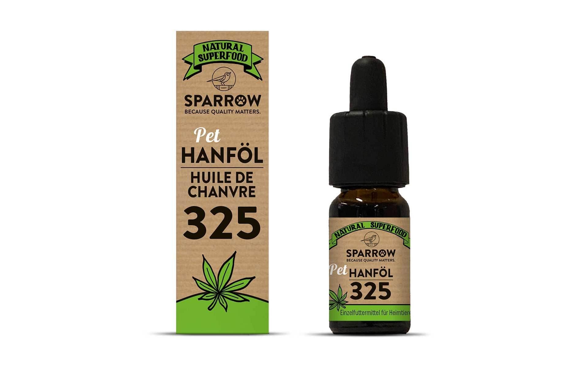 Sparrow Hunde-Nahrungsergänzung Hanföl 325 mit CBD, 10 ml