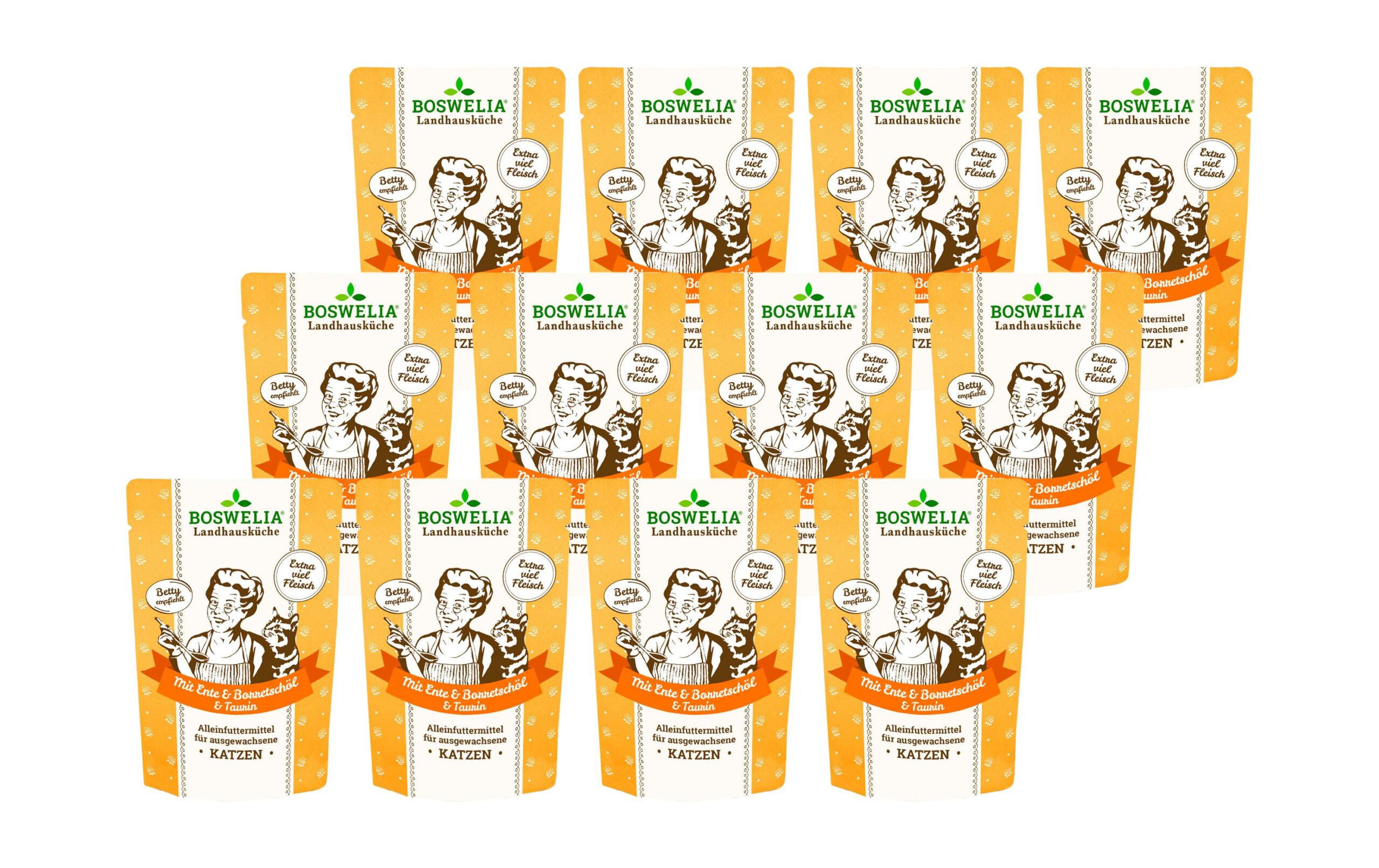 Betty's Landhausküche Nassfutter Ente mit Borretschöl, 12 x 100g