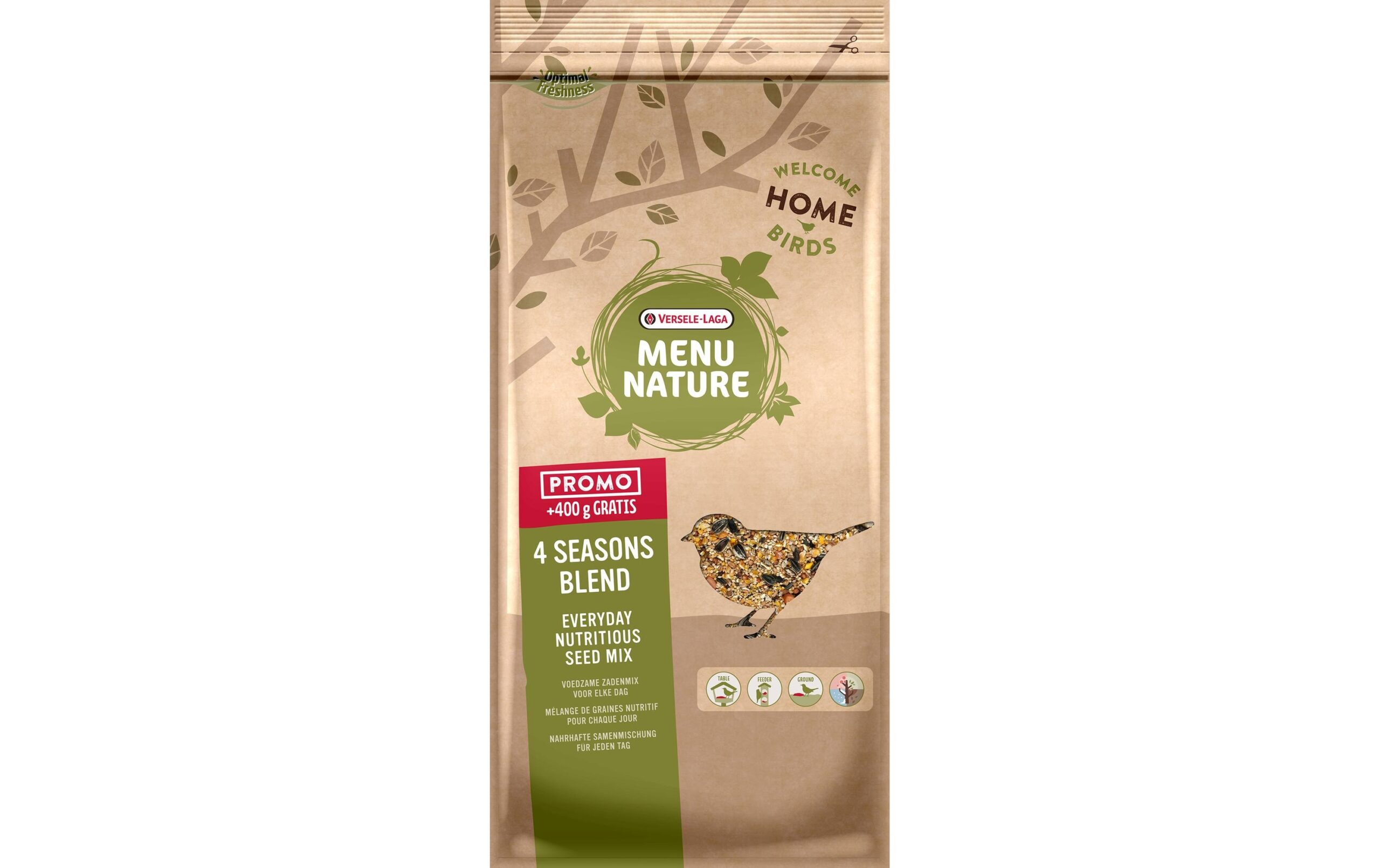 Versele Laga Vogelfutter Menu Nature 4 Seasons Blend, 4 kg + 400 g