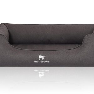 Knuffelwuff Hunde-Bett Leon Velour M – L, 85 x 63 cm, Anthrazit