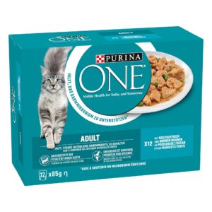 Purina ONE Nassfutter ADULT in Sauce Hochseefisch/Bohnen, 12 x 85g