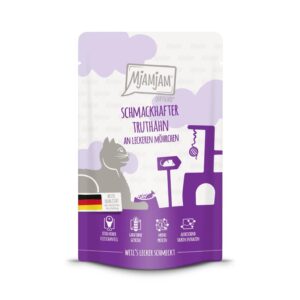 Mjamjam Nassfutter Quetschie Truthahn & Möhrchen, 125 g