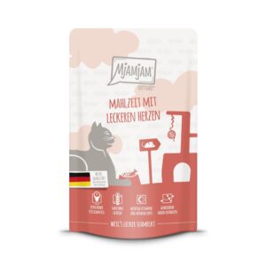 Mjamjam Nassfutter Quetschie Mahlzeit mit Herzen, 125 g