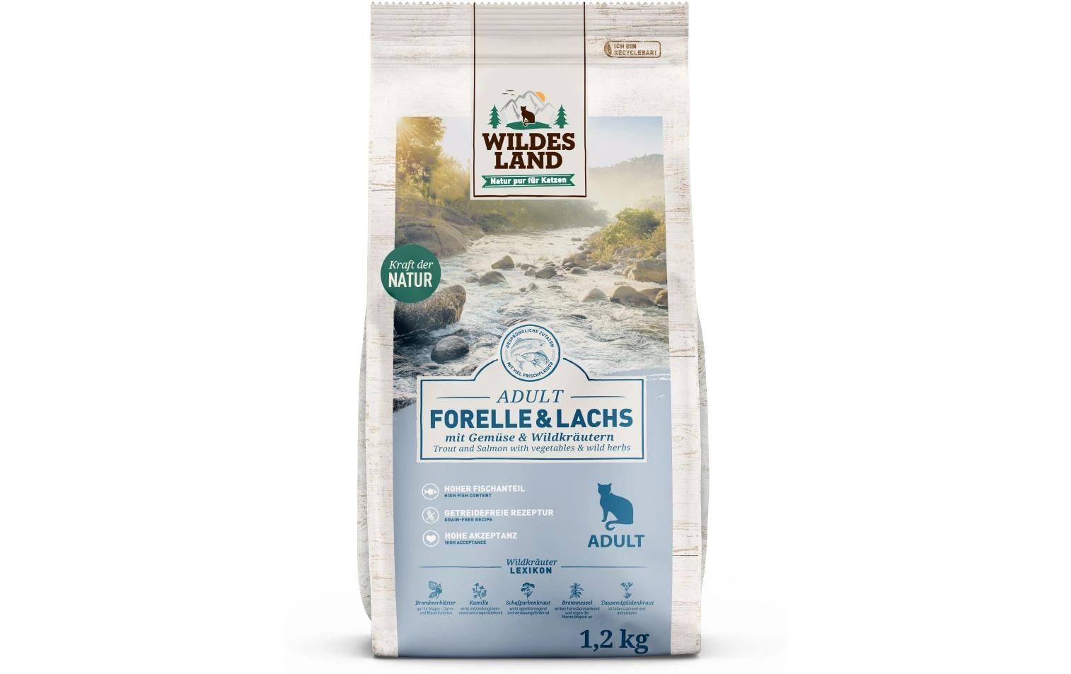 Wildes Land Trockenfutter Adult Forelle & Lachs, 1.2 kg