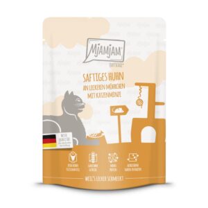 Mjamjam Nassfutter Quetschie Huhn & Mörchen, 300 g
