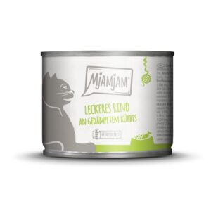 Mjamjam Nassfutter Dose Rind & Kürbis, 200 g