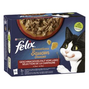 Felix Nassfutter Sensations Fleisch in Sauce, 12 x 85 g