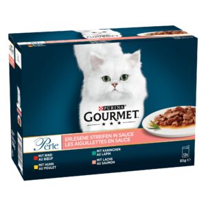 Purina Gourmet Nassfutter Gourmet Perle Erlesene Streifen Sauce, 12 x 85g