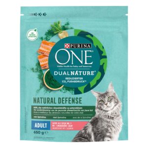 Purina ONE Trockenfutter Dual Nature Adult Lachs & Spirulina, 650 g