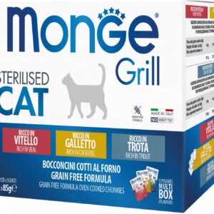 Monge Nassfutter Grill Adult Multi Kalb, Huhn & Forelle, 12x85g