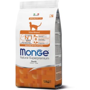 Monge Trockenfutter Katze Monoprotein Sterilisiert Ente 1.5 kg