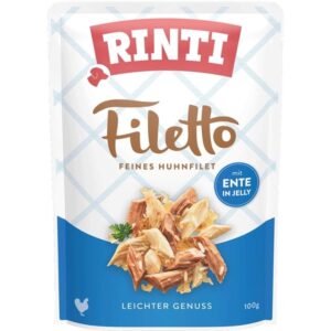 Rinti Nassfutter Filetto Huhn + Ente in Jelly, 100 g