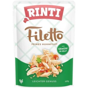 Rinti Nassfutter Filetto Huhn + Gemüse in Jelly, 100 g