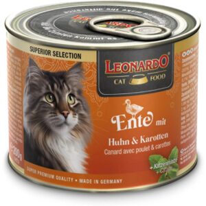 Leonardo Cat Food Nassfutter Superior Selection Ente, 200 g