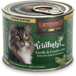 Leonardo Cat Food Nassfutter Superior Selection Truthahn & Forelle, 200 g