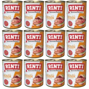 Rinti Nassfutter Kennerfleisch pur Dose Huhn, 12 x 800 g
