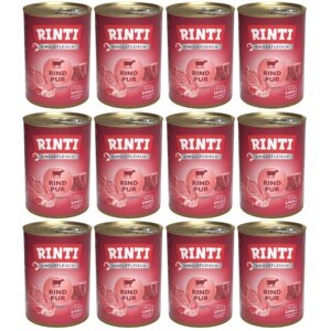 Rinti Nassfutter Singlefleisch Dose Rind Pur, 12 x 400 g