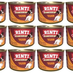 Rinti Nassfutter Dose Gold mit Huhn, 12 x 185 g