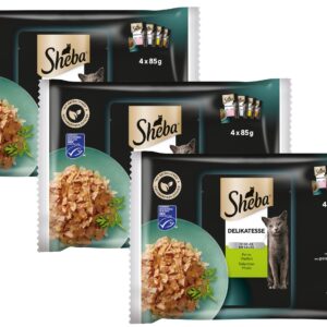 Sheba Nassfutter Delikatesse in Gelée Feine Vielfalt, 3x(4x85g)
