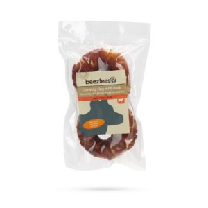 Beeztees Kausnack Rinderhaut Ring mit Ente, 2 x 7.5 cm