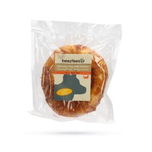 Beeztees Kausnack Rinderhaut Ring mit Huhn, 1 x 12.5 cm